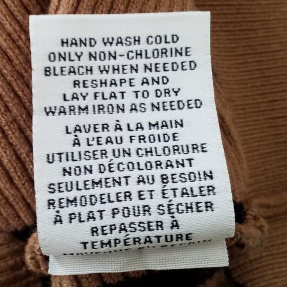 Magaschoni Womens Size M Brown Black Stripes Mock Neck Sweater Pullover - Picture 5 of 7